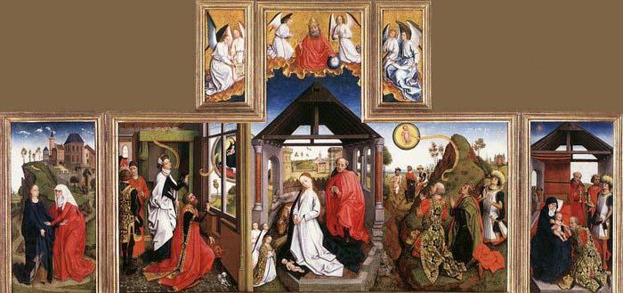 unknow artist Nativity Triptych Germany oil painting art
